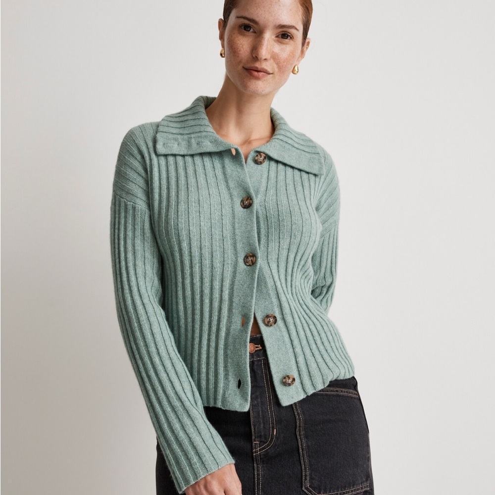 Madewell Green Ribbed Sweater